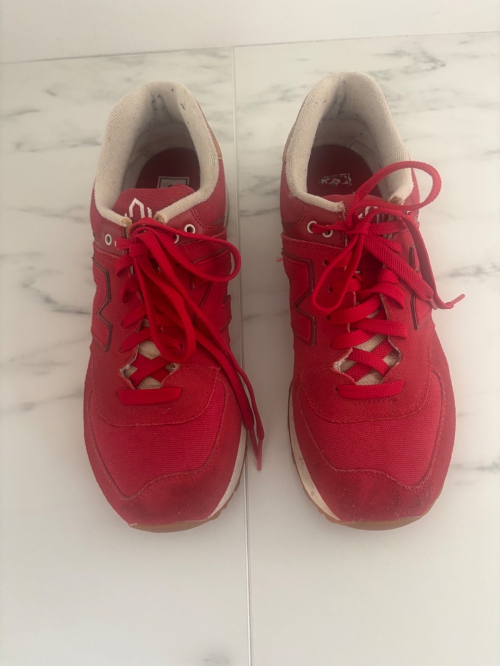 New Balance Red Retro Sneakers, Mens 8.5, Women 10.0 - Picture 4 of 5